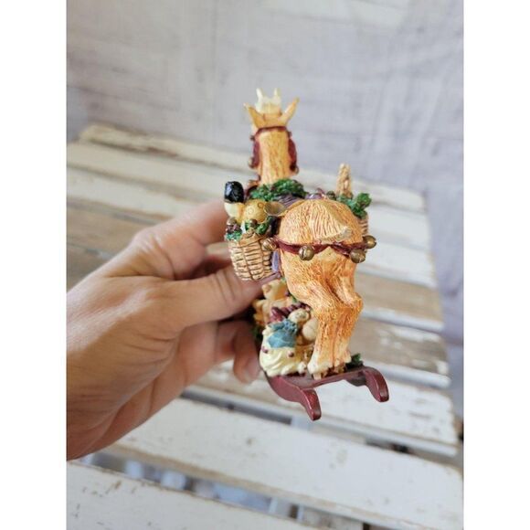 Reindeer rocking chair Xmas figurine village home - Picture 3 of 9